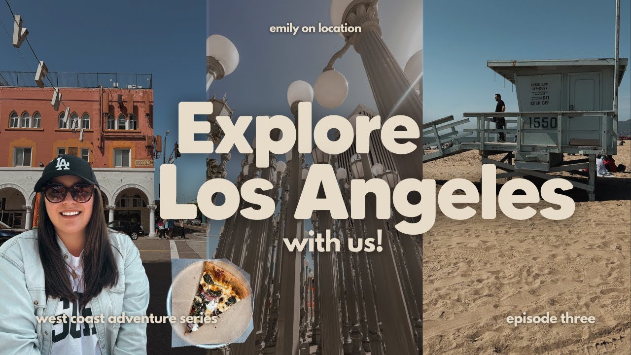 Taking an OPEN TOP BUS TOUR of LA: movie locations, Farmers Market + a cute MOTEL STAY! 🇺🇸