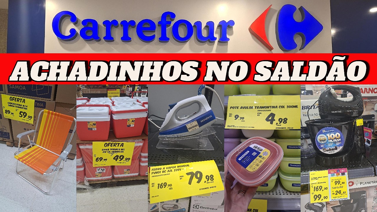 ACHADINHOS NO SALDÃO CARREFOUR - REFRIGERADOR, POTES, FERRO VAPOR, COCA- COLA, FOGÃO, VENTILADOR ...