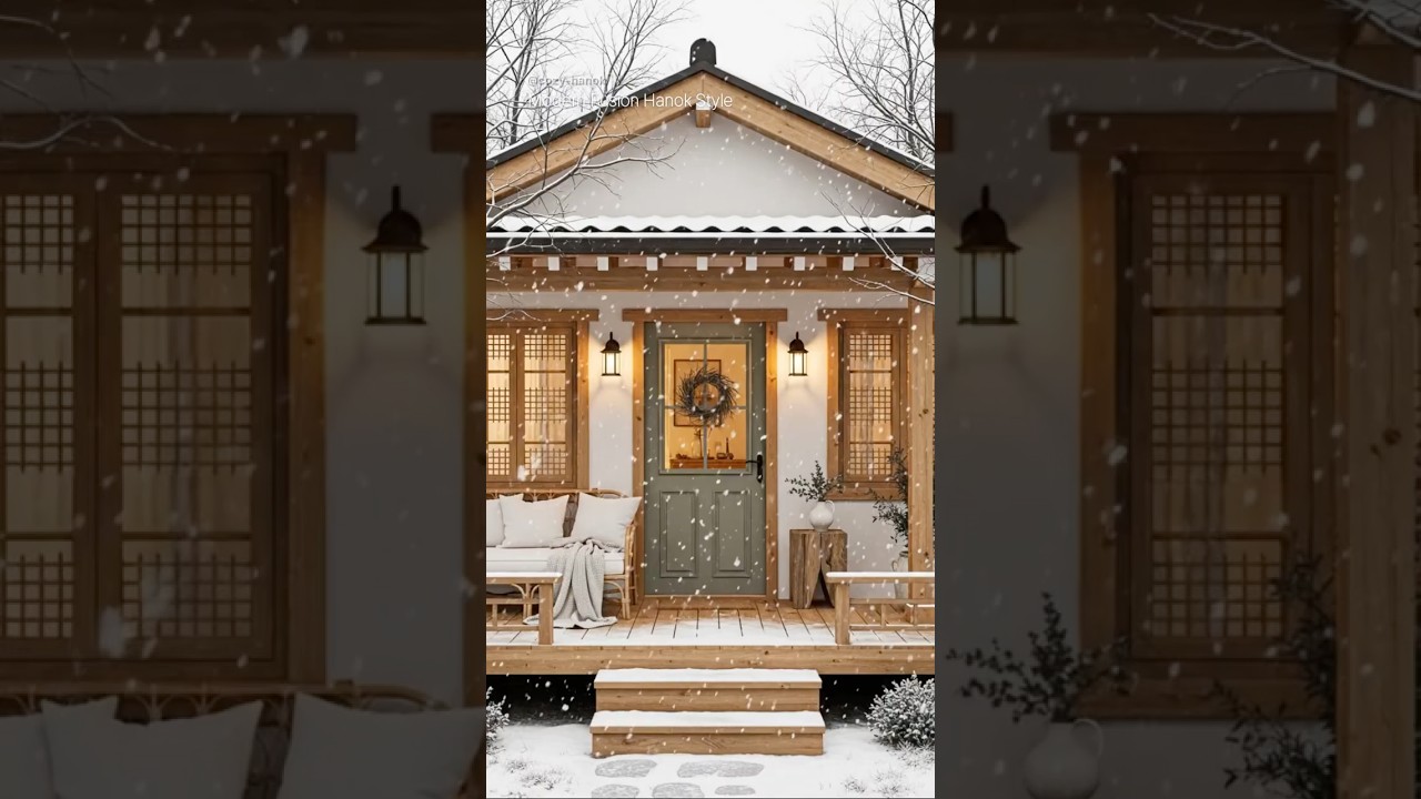 ❄️On a snowy day, relax with jazz at the hanok! ☕ 