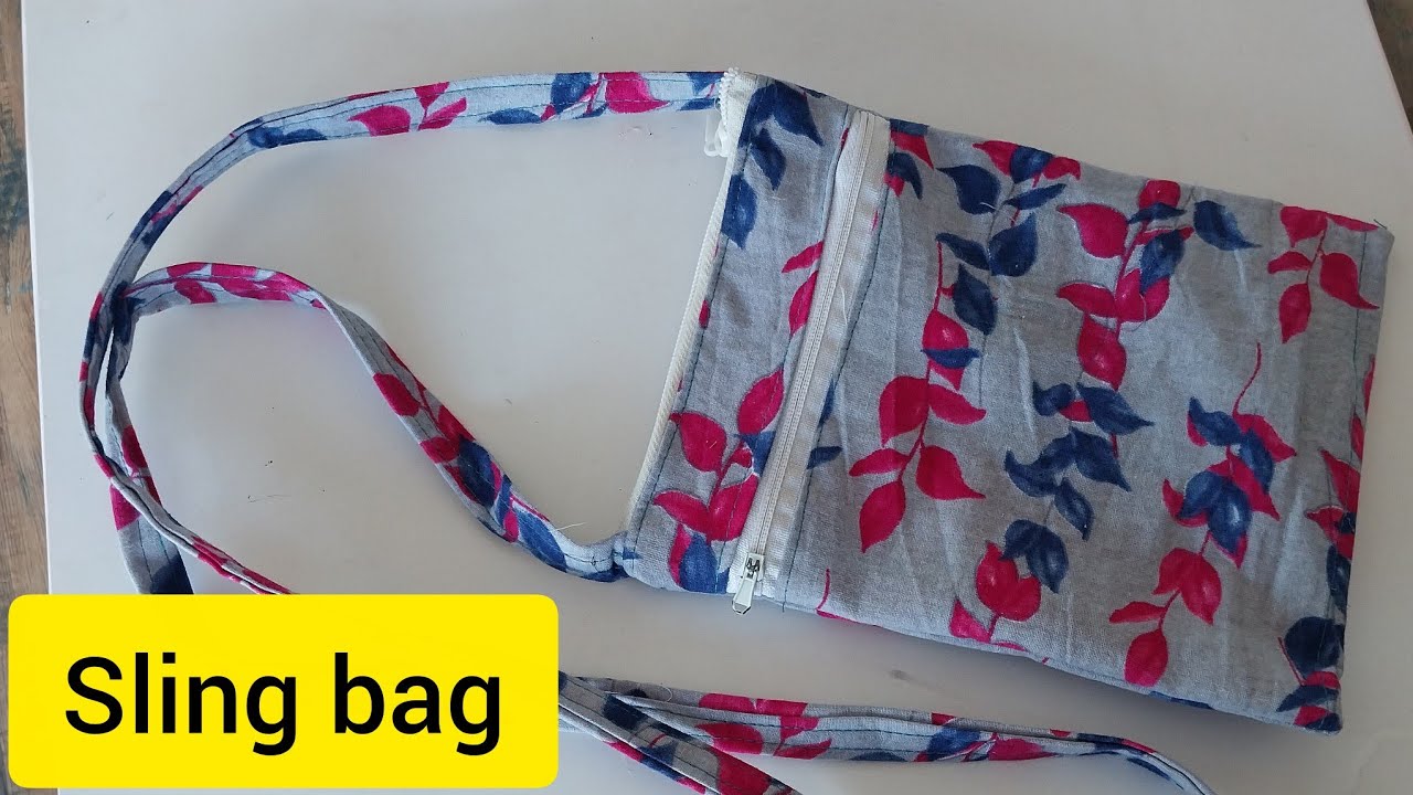 🟣Sling bag cutting and stitching at home✂️bag design making at home👜how to make sling bag handmade