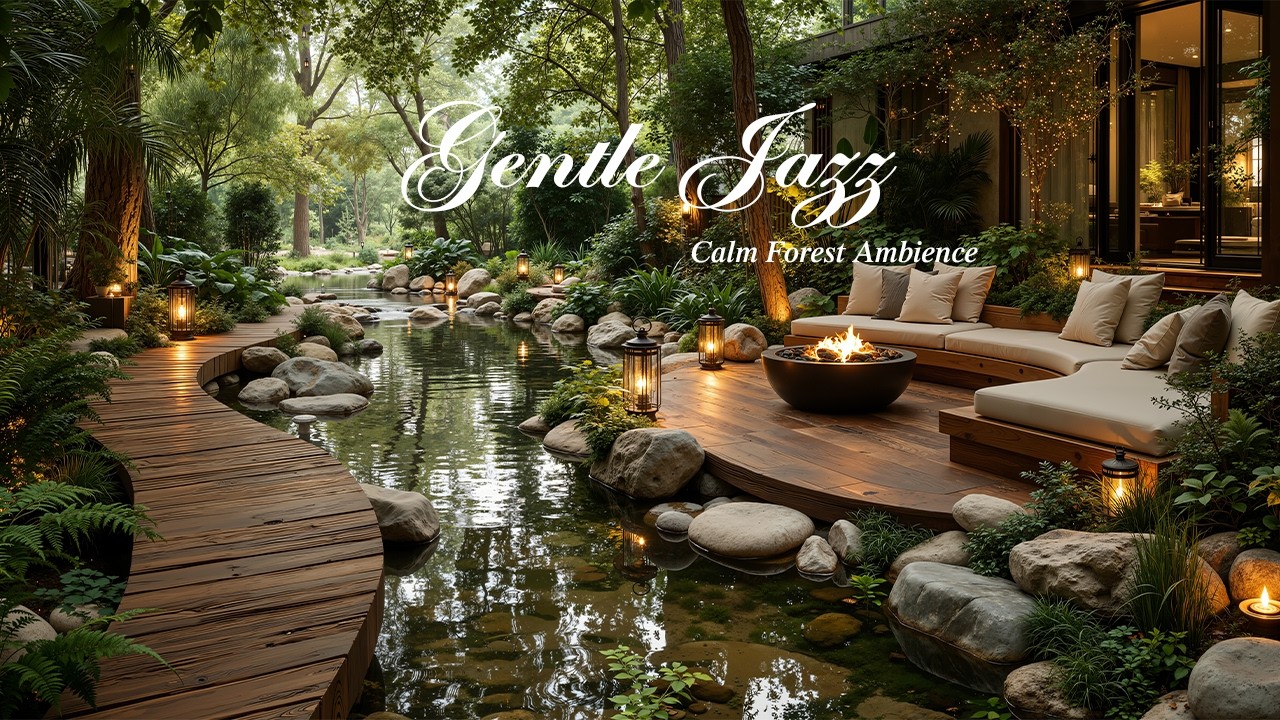 Gentle Jazz for Working, Studying and Focus | Calm Forest Ambience with Jazz to Relax Mind