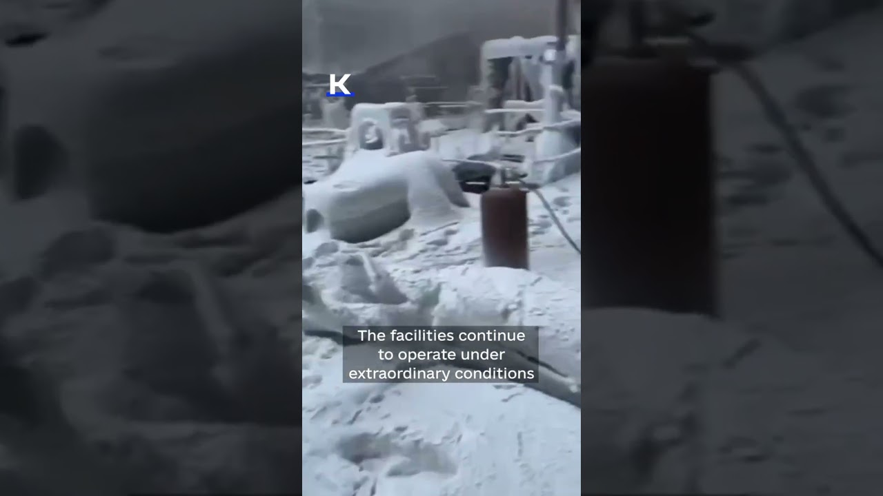 Ukraine's ice-encased thermal power plants
