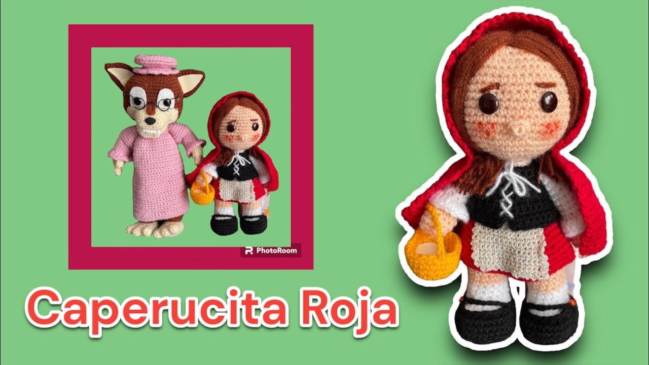 Como tejer CAPERUCITA ROJA Little Red Riding Hood amigurumi paso a paso tutorial crochet subtítulos