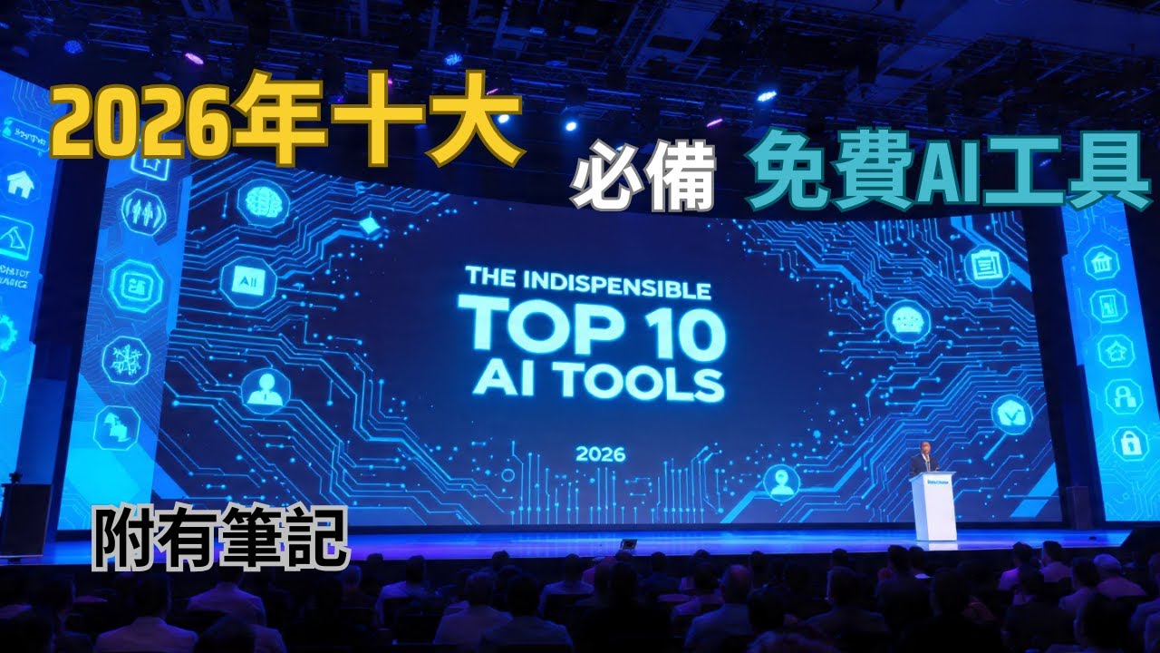 【AI入門教學】(廣東話) EP2 - 2026年十大必備免費 AI 工具 | #HD影片生成 #AI創作工具 #AI工作效率 #AI免費資源