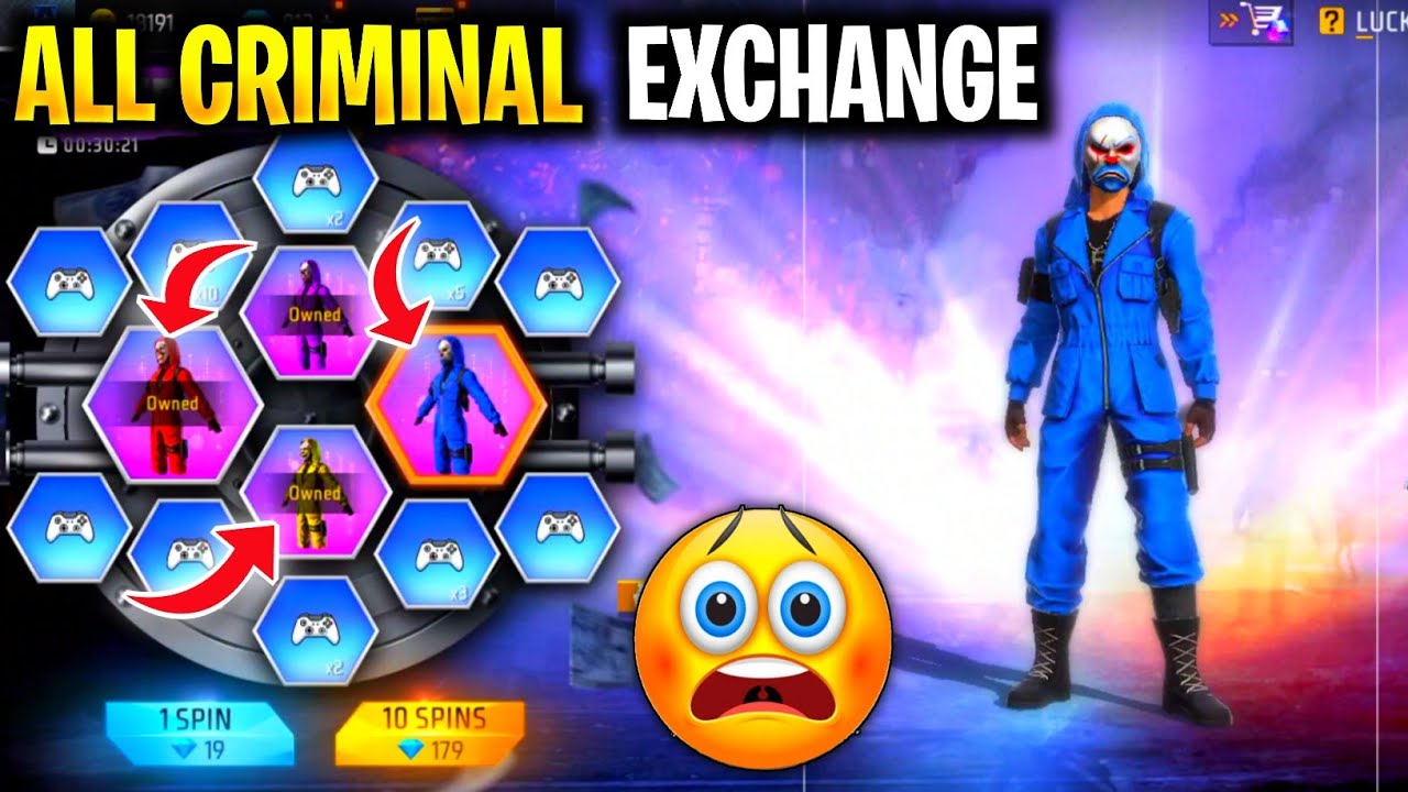 Exchange All Criminal Free 🤑 | Get All Rare Criminal Bundle In One Spin 😨 #shorts #short
