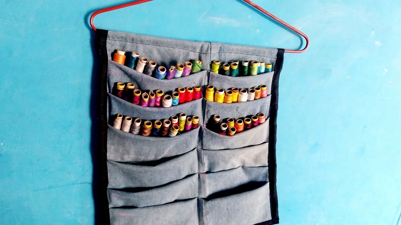 Meri sabhi silai karne wali behno k liye//use thread storing wall hanging//new ideas//diy