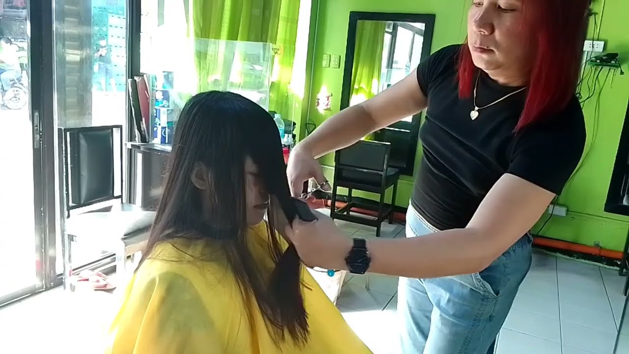 a very long straight hair to short wolf cut style/haircut/hairstyle/philippines
