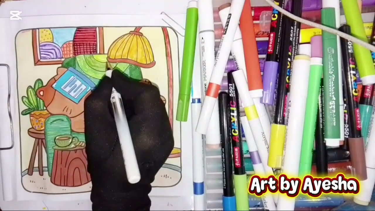 How to Color Cute Cats with Acrylic Colors || @ZeeUnwindArt 