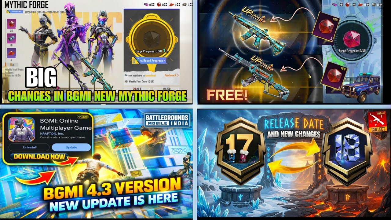 ✅ BGMI 4.3 UPDATE IS HERE / ALL NEW EVENTS / BIG CHANGES IN MYTHIC FORGE / BGMI 4.3 UPDATE DOWNLOAD 