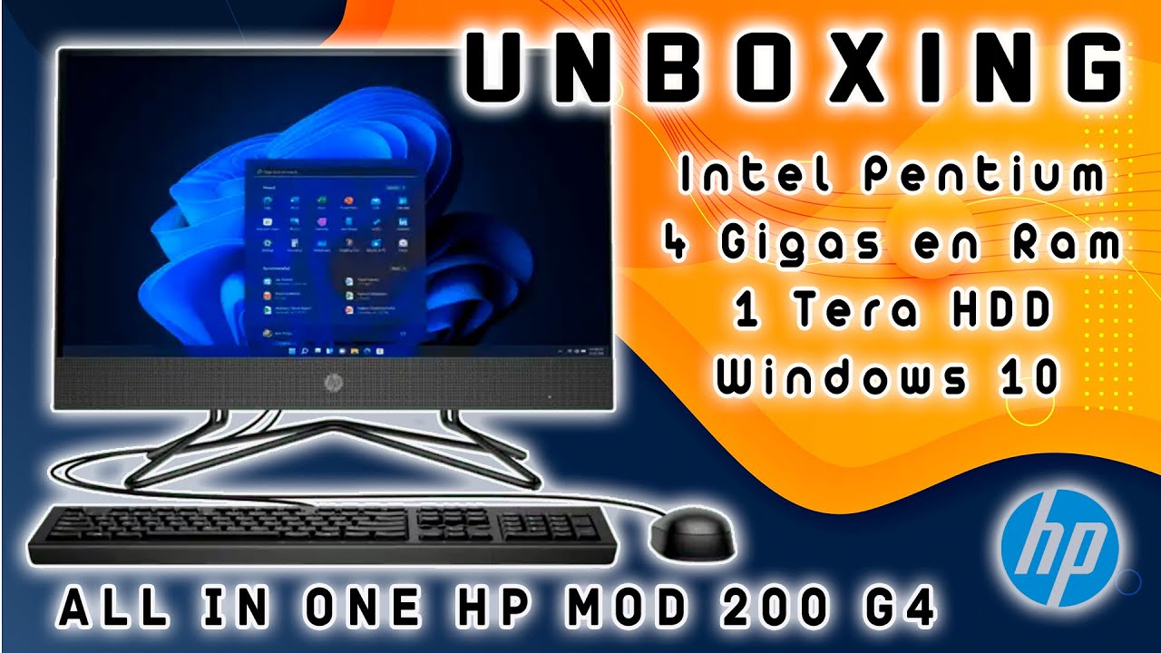 UNBOXING DE TODO EN UNO HP MOD 200 G4 / UNBOXING ALL IN ONE 4D056LT / ALL IN ONE HP 200 G4
