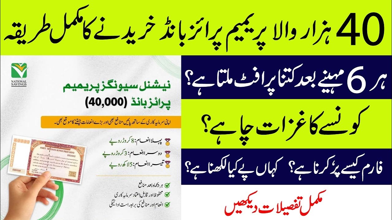 How to Buy Rs 40,000 Premium Prize Bond in Pakistan | Prize Money, Profit Rate & Documents 2026