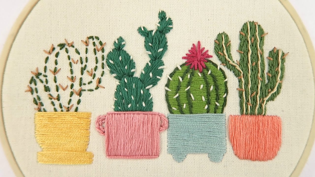 ¿CÓMO BORDAR CACTUS? - BORDADO PASO A PASO