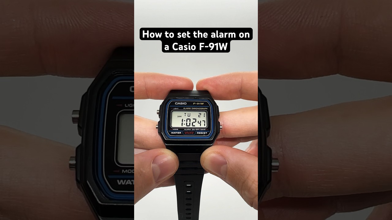 Как установить будильник на Casio F-91W #casiof91w