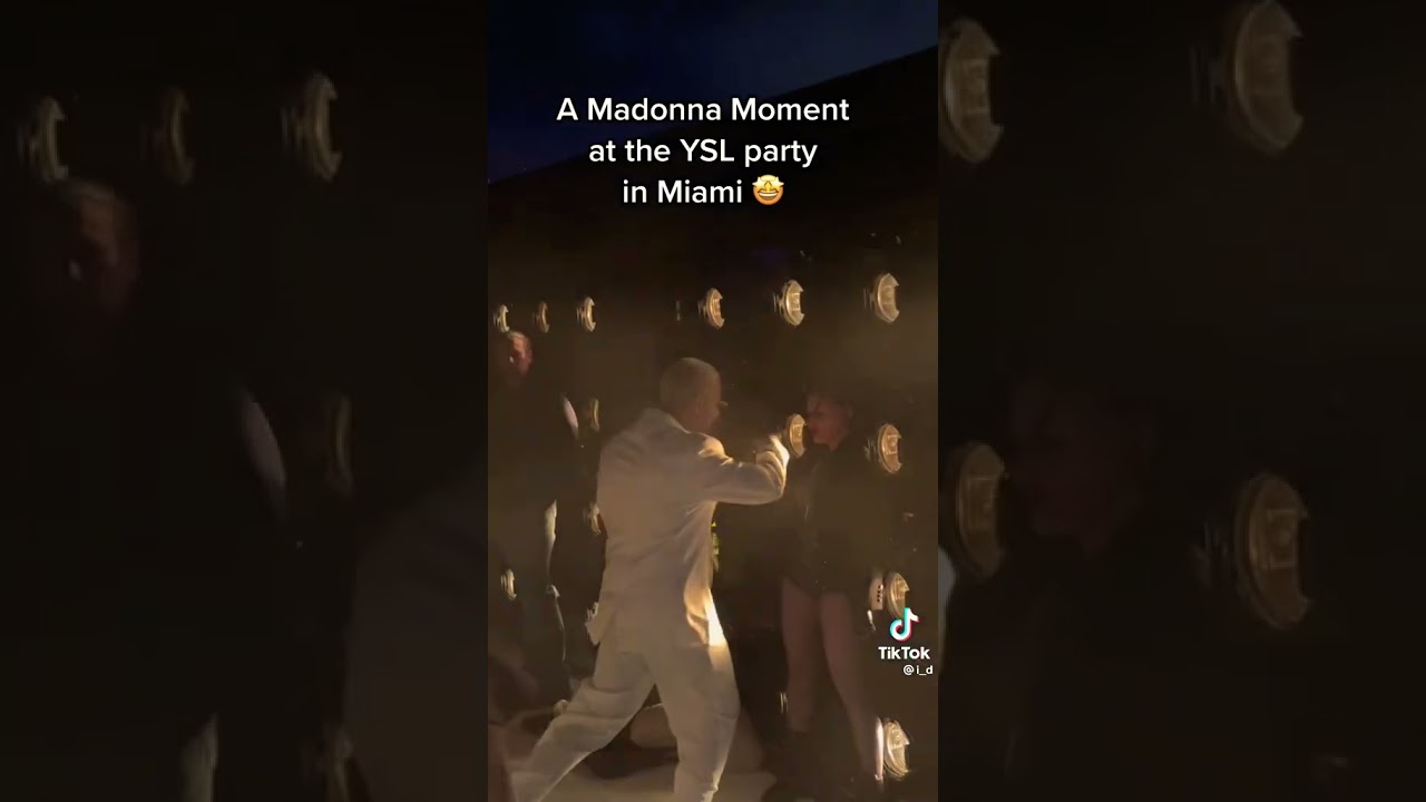 Madonna at the YSL party in Miami