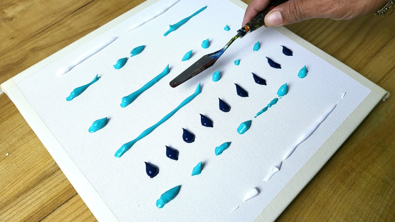 How to Draw Sailboats / Easy Acrylic Abstract Painting / Relaxing Palette Knife Technique