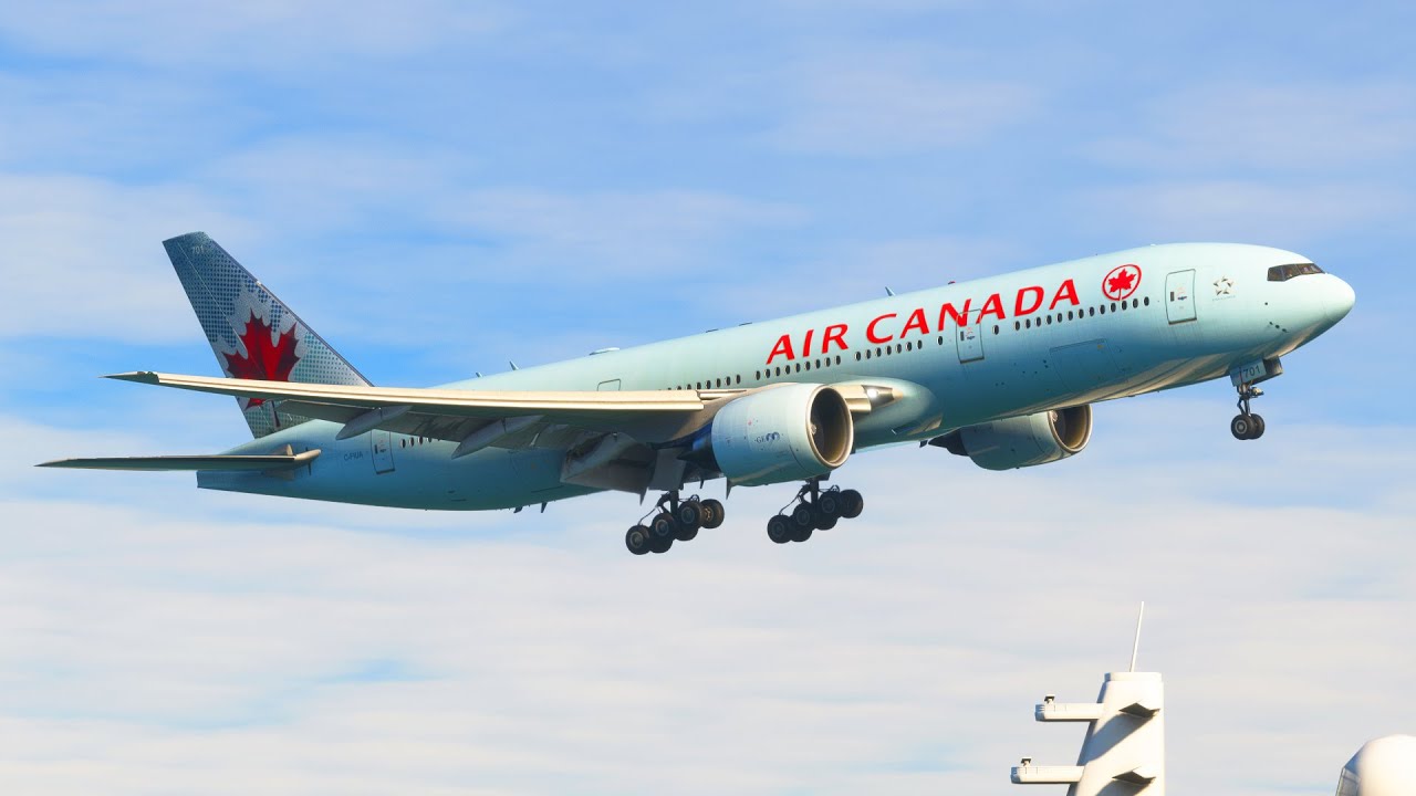 Impossible Landing !!! Very Low Before Landing Boeing 777 AIR CANADA at Marseille Provence Airport