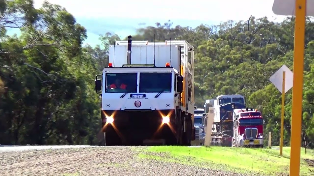 🚛. Mammoet Australia bringing down to Perth, two Fortescue  locos 013 & 008 for  rebuilding. Part 1.