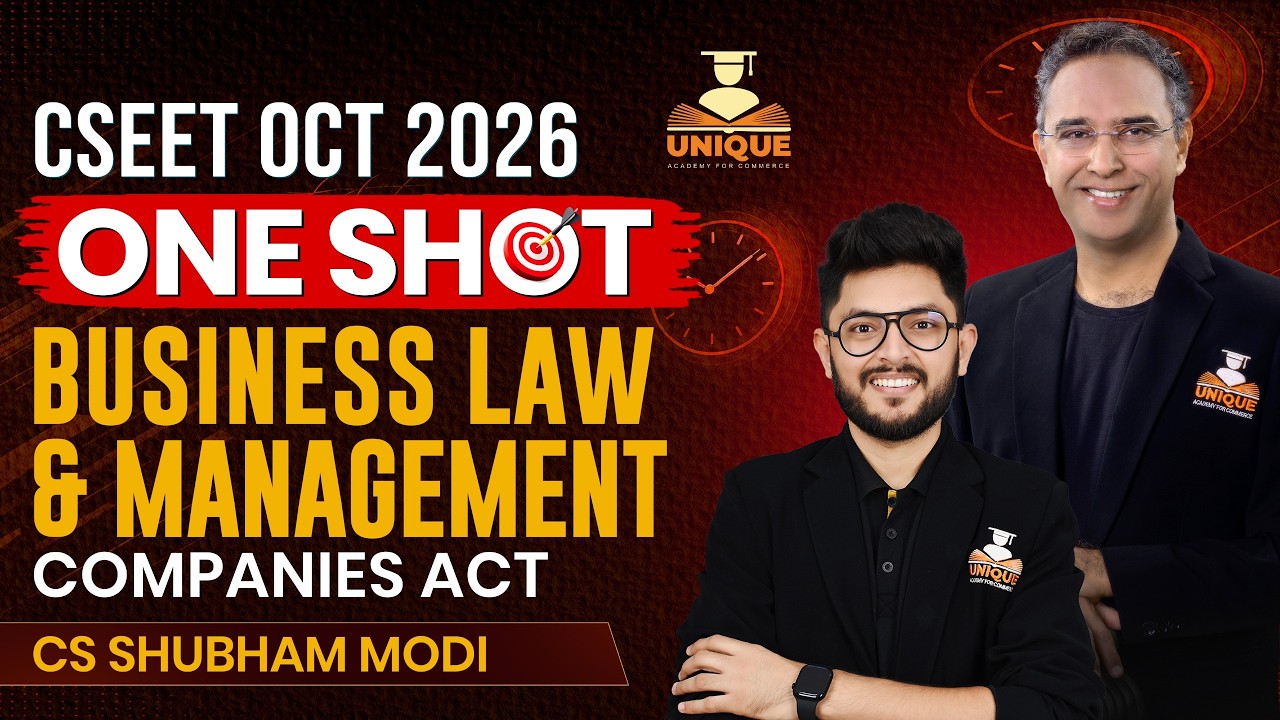 ELEMENTS OF COMPANY LAW | ONE SHOT | BUSINESS LAWS & MANAGEMENT | CSEET OCT 2026 | CS SHUBHAM MODI