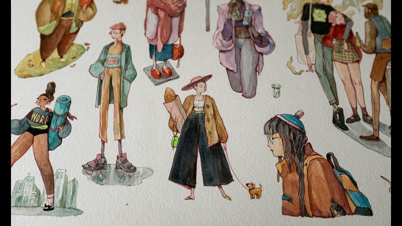 Relaxing Watercolor Character studies