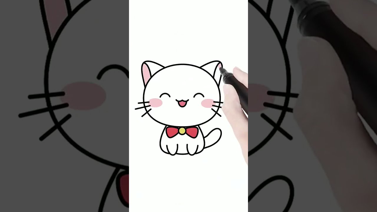 How to draw beautiful Cat 😸😸 #drawing #kids #cat