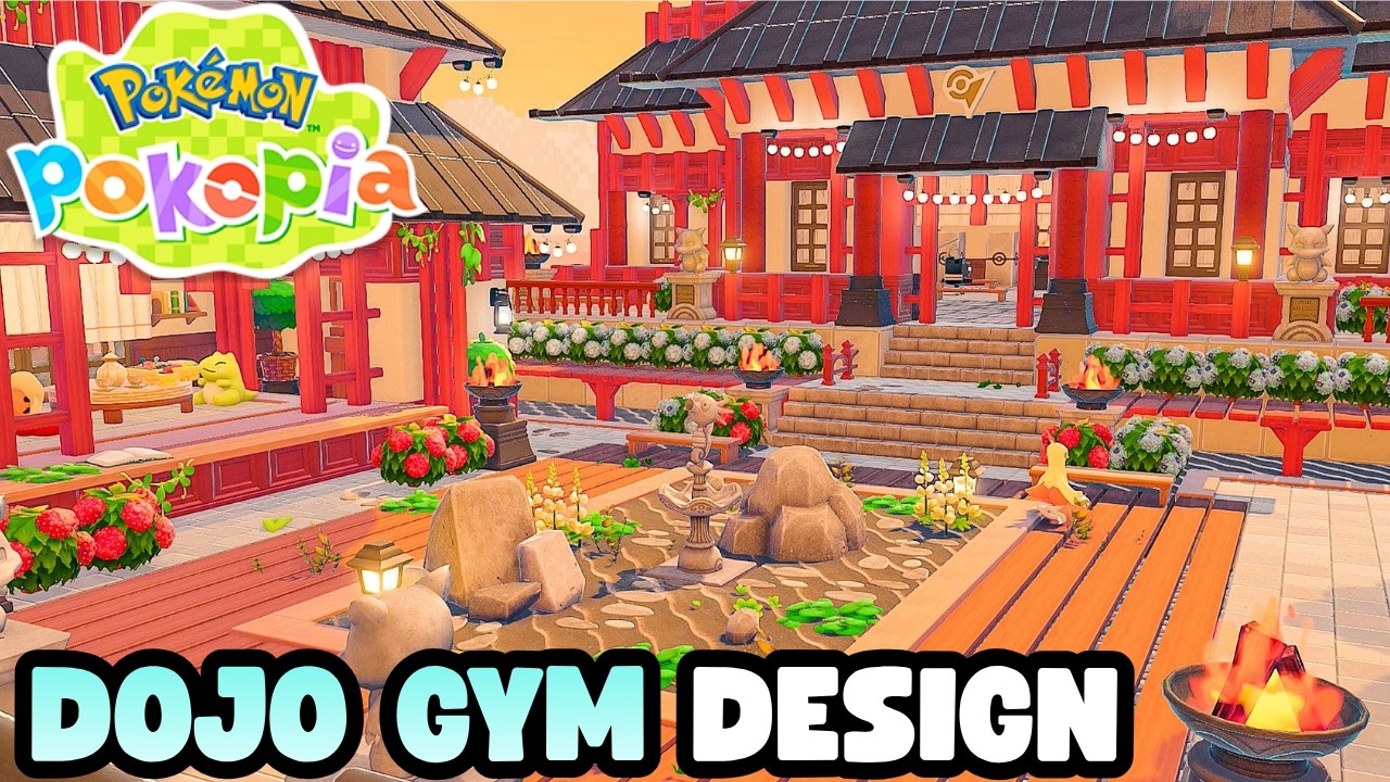Pok&eacute;mon Pokopia~ZEN GARDEN & LARGE DOJO GYM or SHRINE BUILDING HABITAT DESIGN~Speed build #pokopia