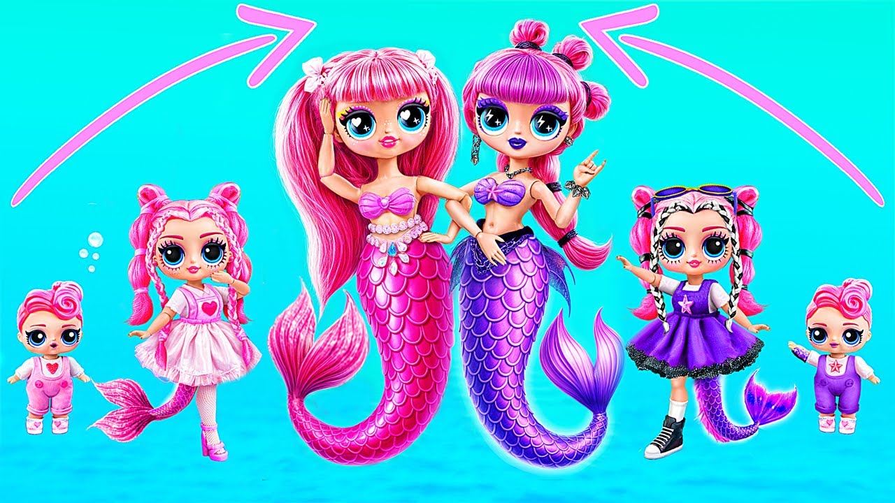 Cutie and Rock Mermaids Growing Up! DIYs for LOL OMG