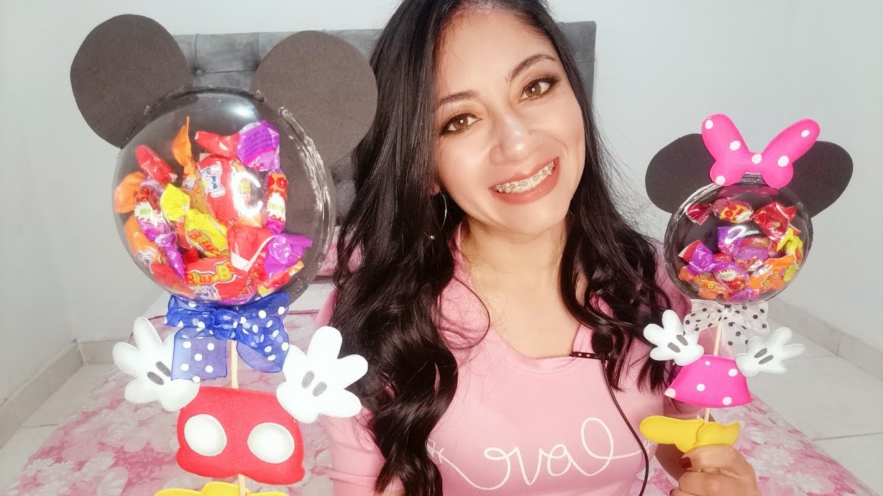 🥰Como hacer DULCEROS de MINNIE y MICKEY MOUSE 💜 - Hola Paola