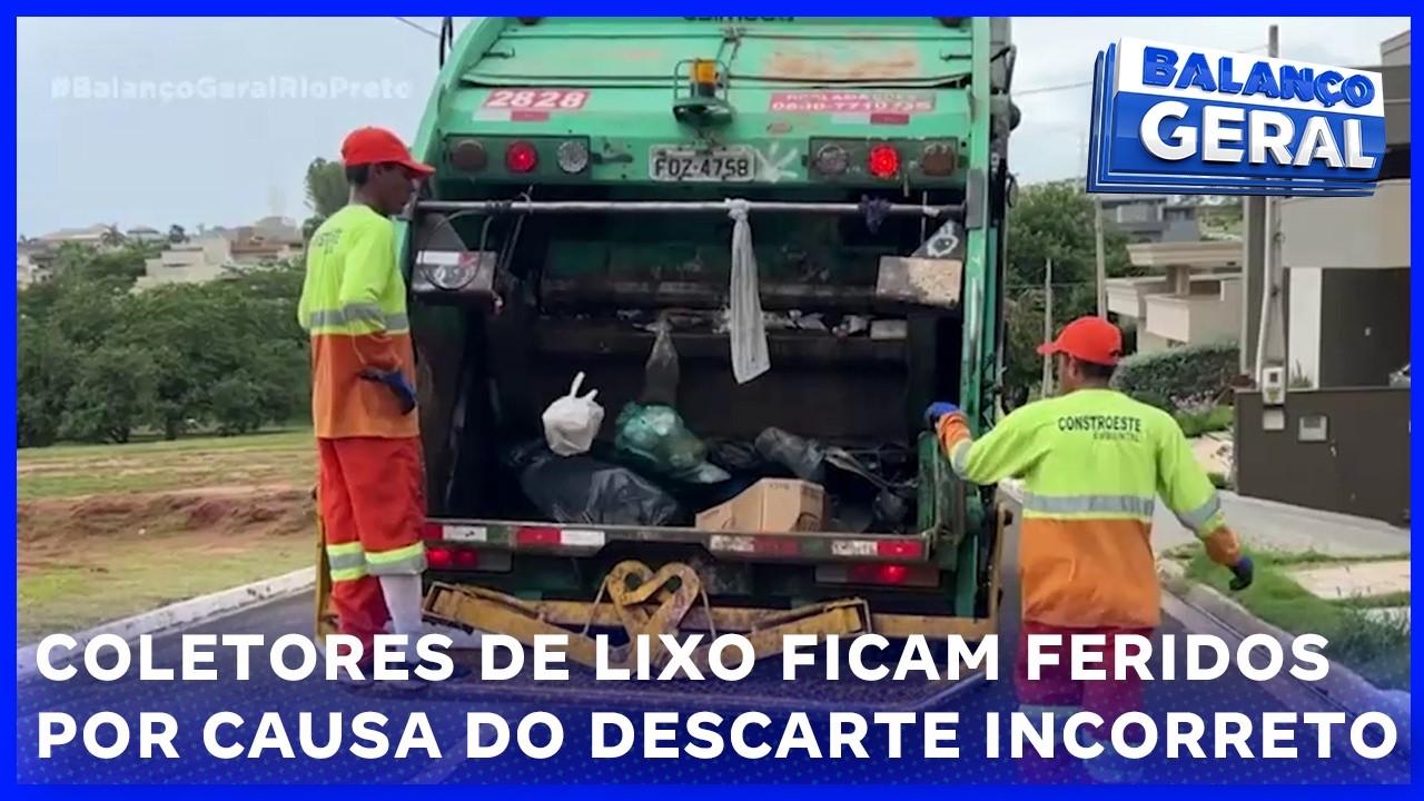 Coletores de lixo ficam feridos por causa do descarte incorreto