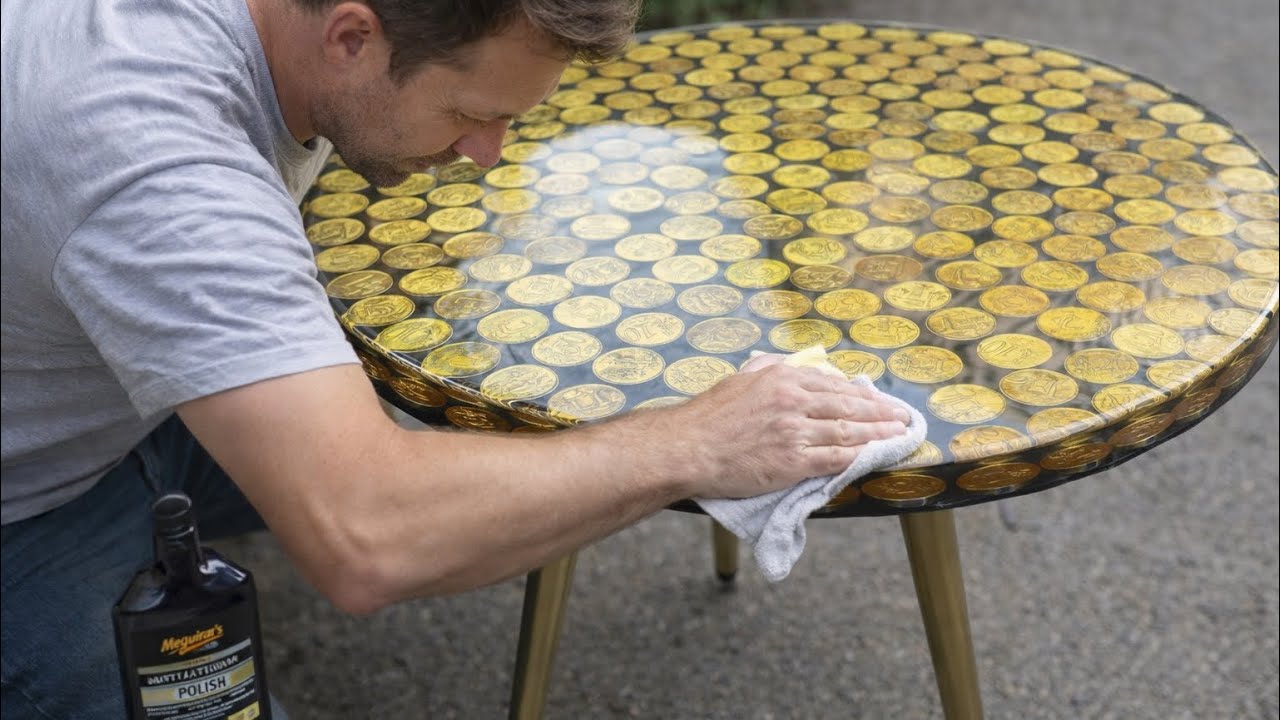 Trying to Make an Epoxy Table and GOLD Coins: The Unexpected Result/Craftmanart #diy #craft #epoxy 