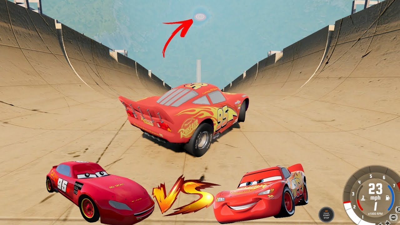 MACQUEEN vs MAQUAM NA MEGA RAMPA INSANA, BeamNG drive, Simulador de carros, testes e destruição CARS