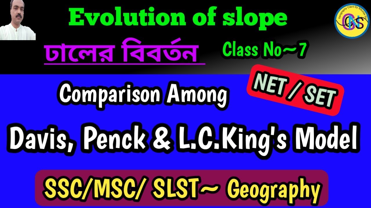 Comparison among Davis W penk and L c king's models/evolution of slope for slst geography