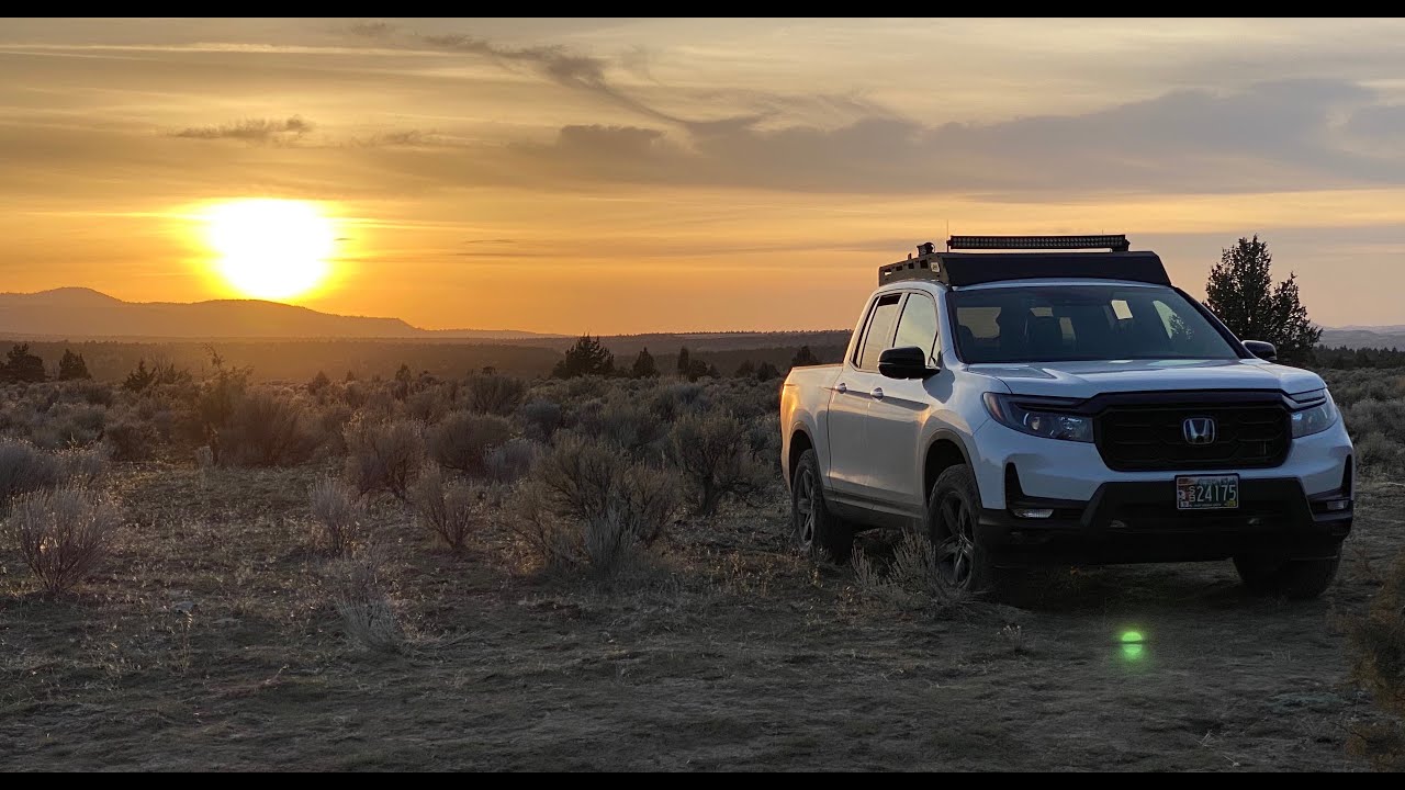 2021 White Black Edition Ridgeline Overland Version in Oregon Desert