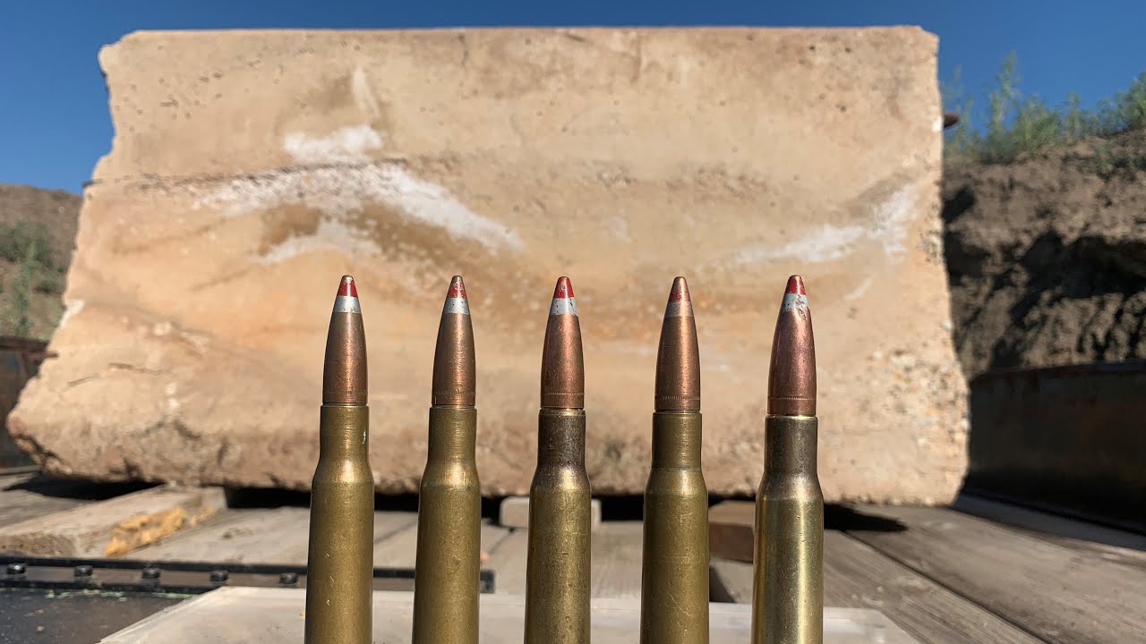 50 BMG против бетонного барьера из джерси