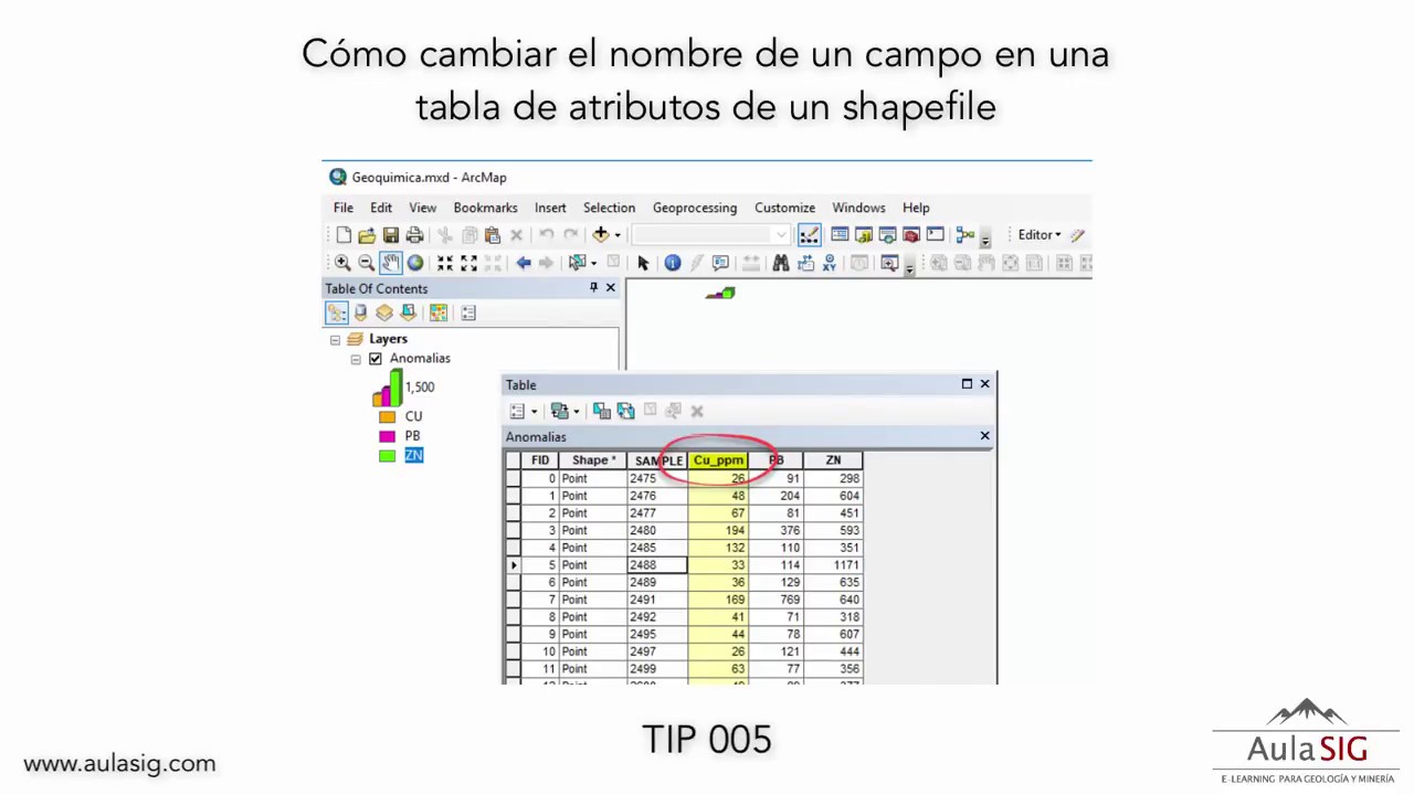 Tip 005 : Modificar el nombre de un campo de la tabla de atributos.