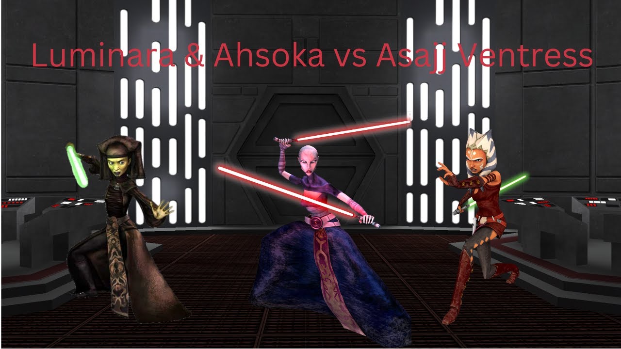 Star Wars Galactic Legacy- Luminara and Ahsoka vs Asajj Ventress