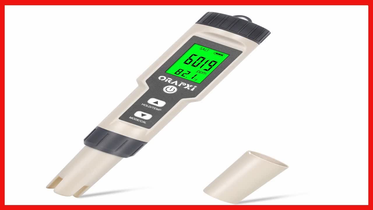 Digital Salinity Tester for Salt Water - Waterproof IP67 Salinity Meter with ATC Large Range 0-200pp