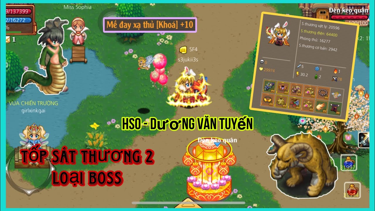 Hiệp Sĩ Online - Siêu Phẩm Săn Boss Cực Phê Lắm Giữ Tốp Sát Thương  Boss Xà Nữ Và Dê Vàng.