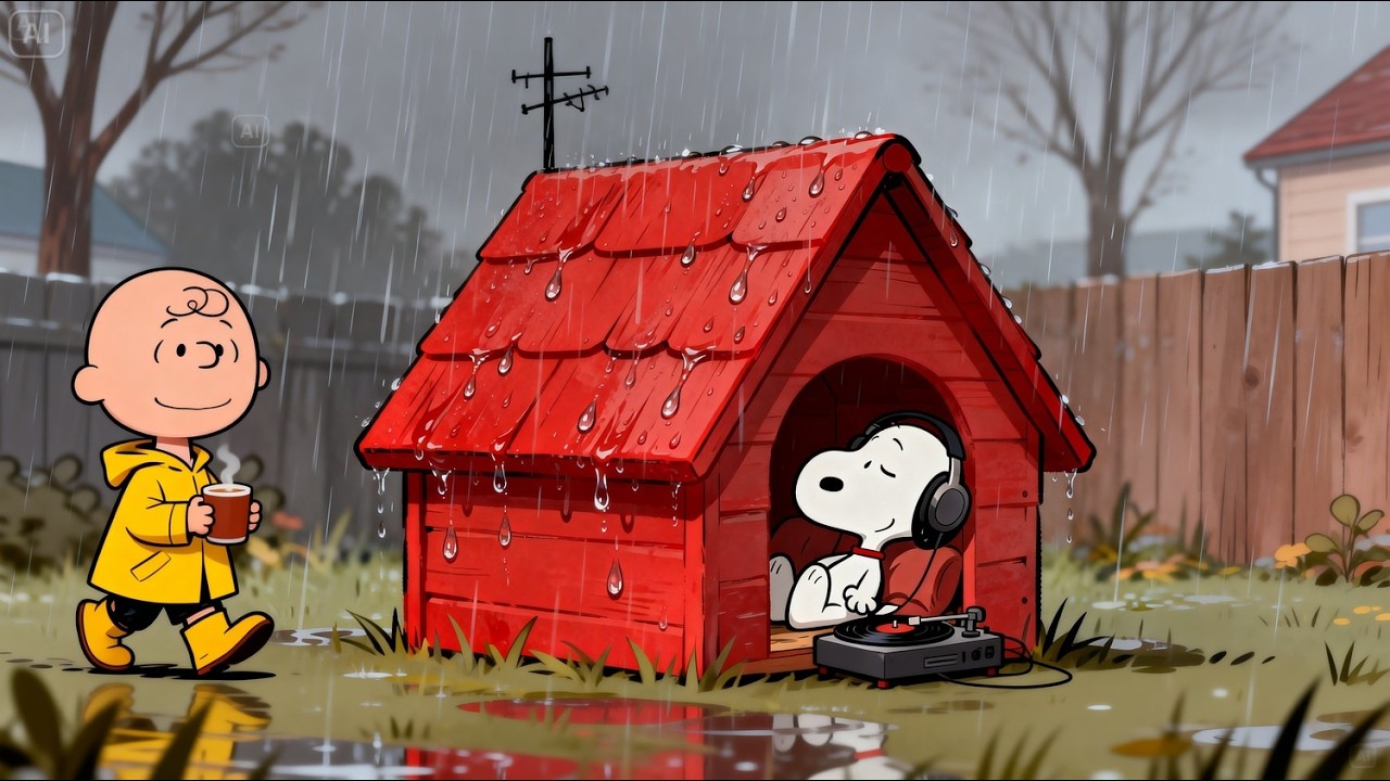 🌧 Rainy Day Jazz with Snoopy 🎷🐾 | Soothing Melodies for Relaxation & Concentration