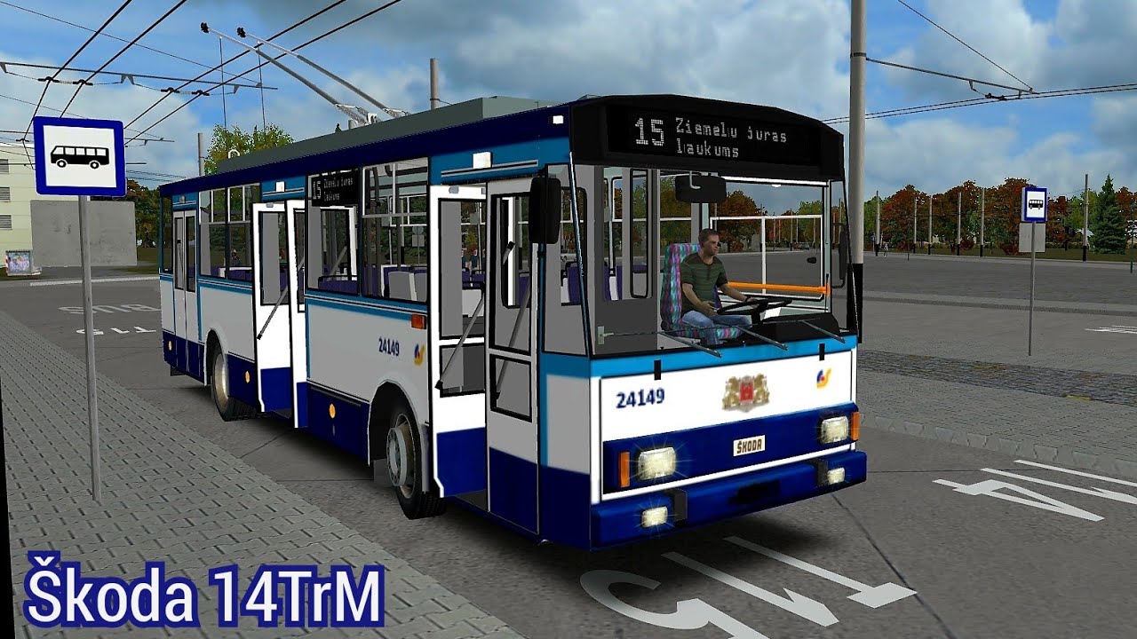 Skoda 14TrM Троллейбусный маршрут на карте Liepaja Omsi 2