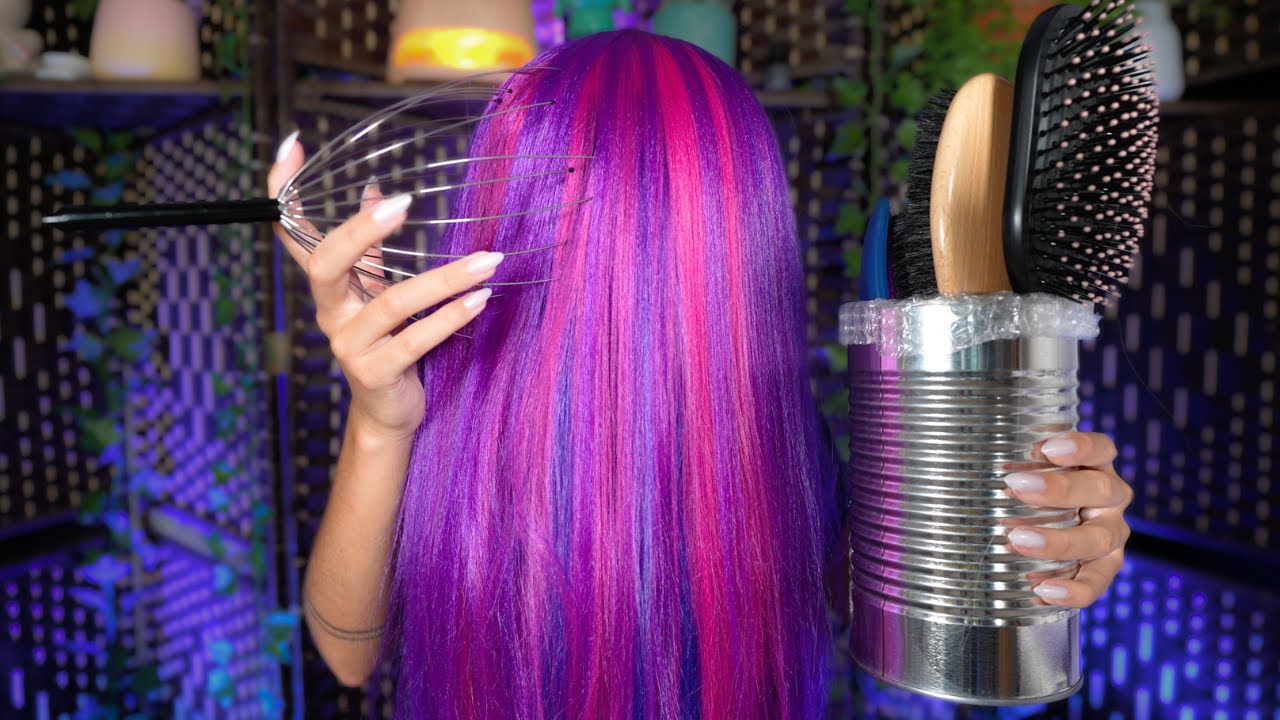 ASMR 40 Minutes of Hair Brushing, Clipping & Scalp Massage ✨