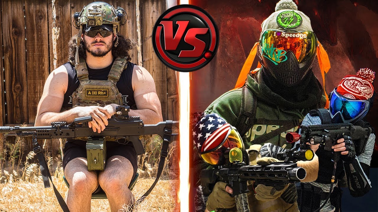 THICC Male Airsoft Player vs SpeedSoft Team ( Aggressive )