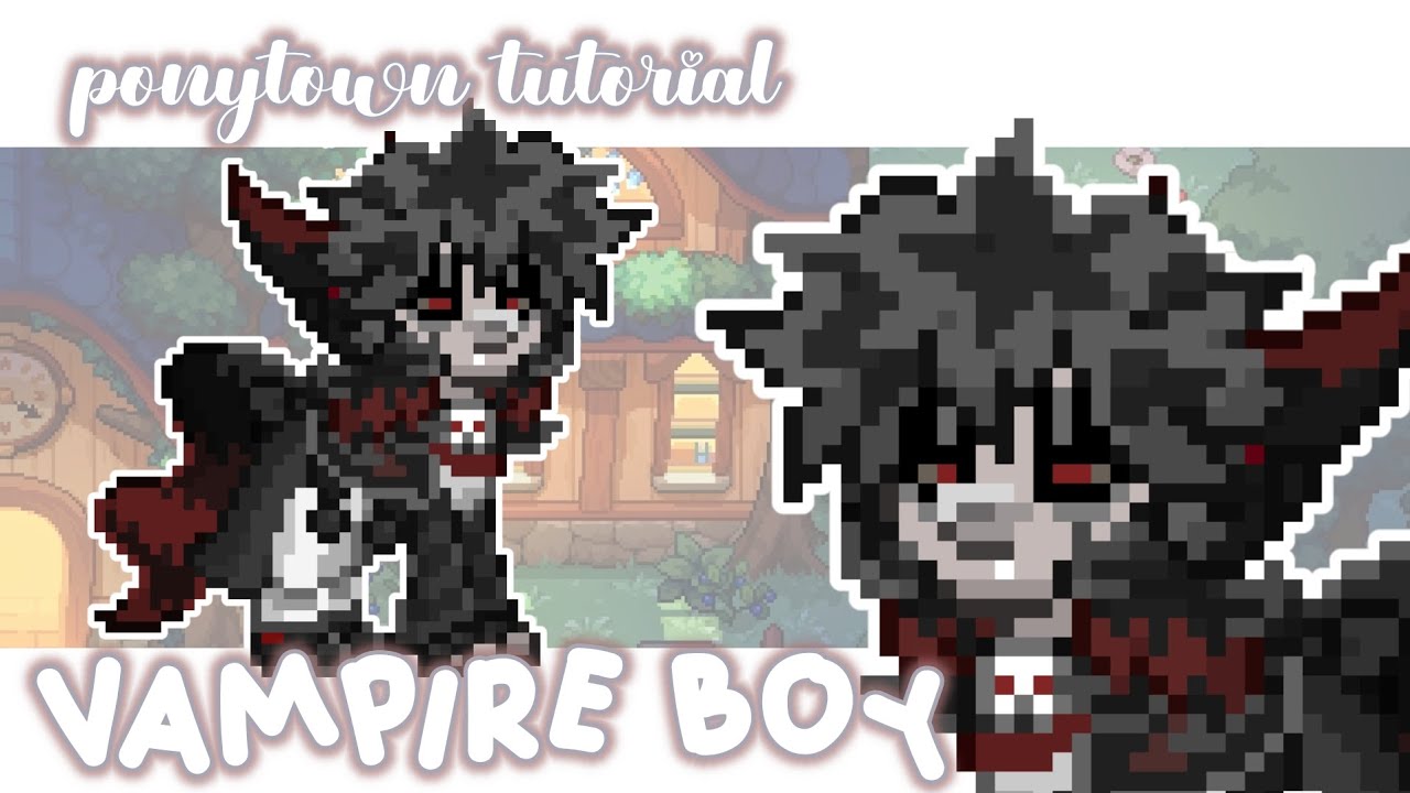 ✨ PONYTOWN ✨   🧛 Vampire Boy Skin Tutorial 🧛  || by szha||  •HALLOWEEN EDITION SKIN•