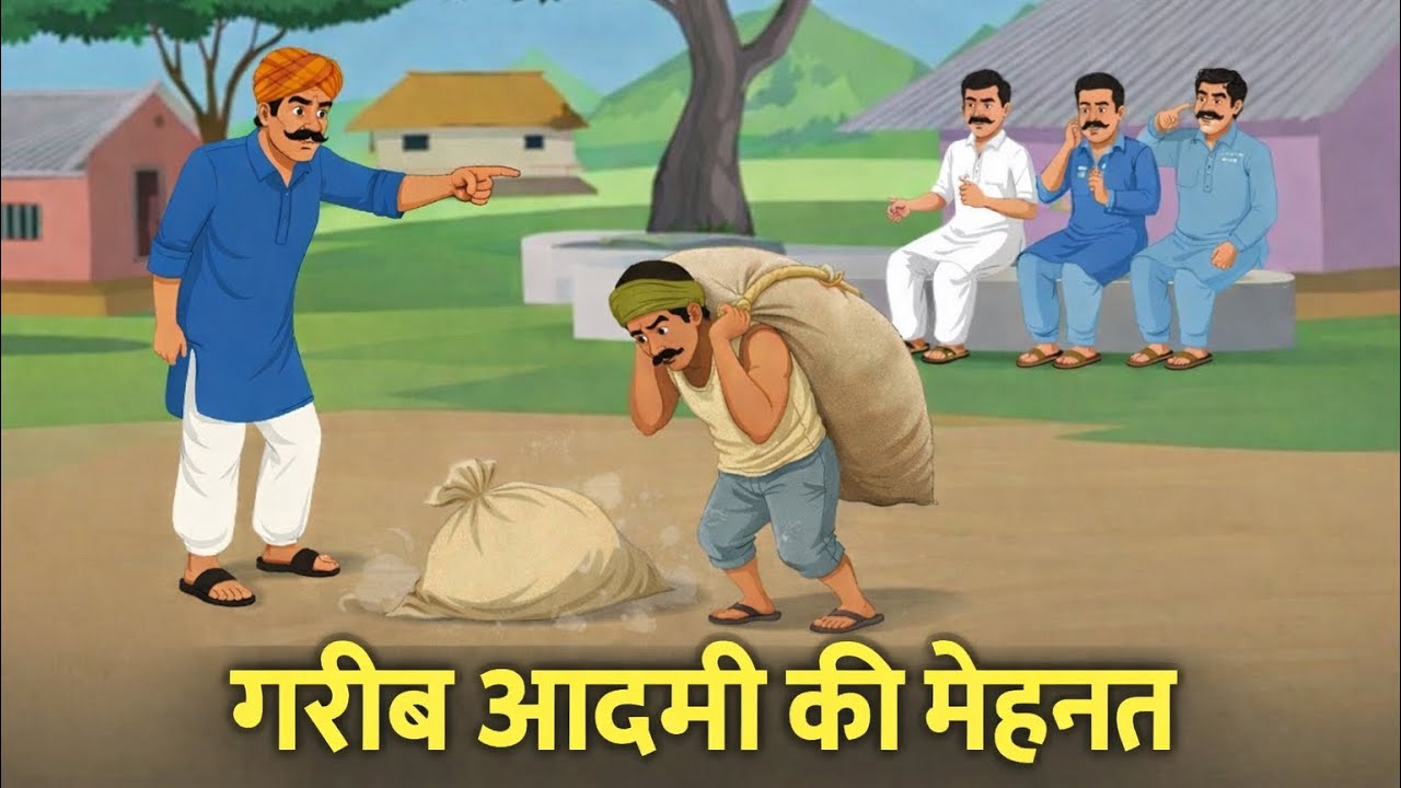 गरीब आदमी की मेहनत / Greeb aadmi ki mehant | HINDI KAHANIYA | Cartoon Animation Toons| #cartoon