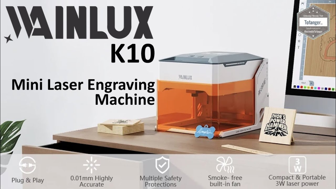 Мини-лазерный гравировальный станок WAINLUX K10 — приложение CutLabX — Windows и Android —распаковка