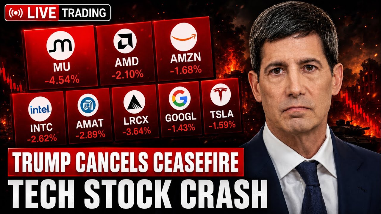 Trump Iran CeaseFire Over 📉 Stocks Fall, Oil Futures Rise | Live Trading Stock Market Today