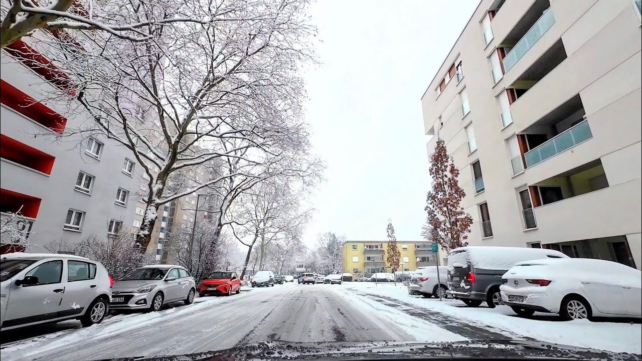 Relaxing Drive Snow inside an Excellent Science City of Germany 🇩🇪 Darmstadt #viral #4k #asmr #tech