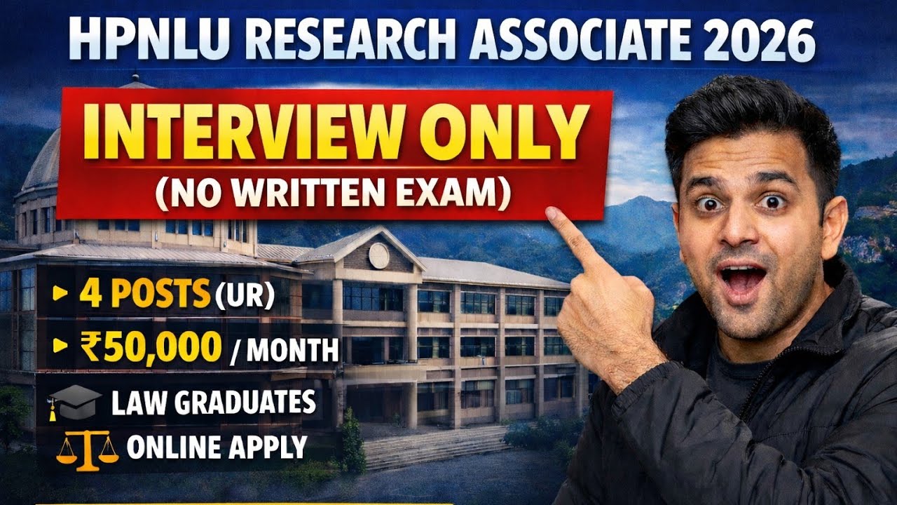 HPNLU Research Associate Recruitment 2026 | Interview Only | ₹50,000 Salary ⚖️@LawSarkariHub