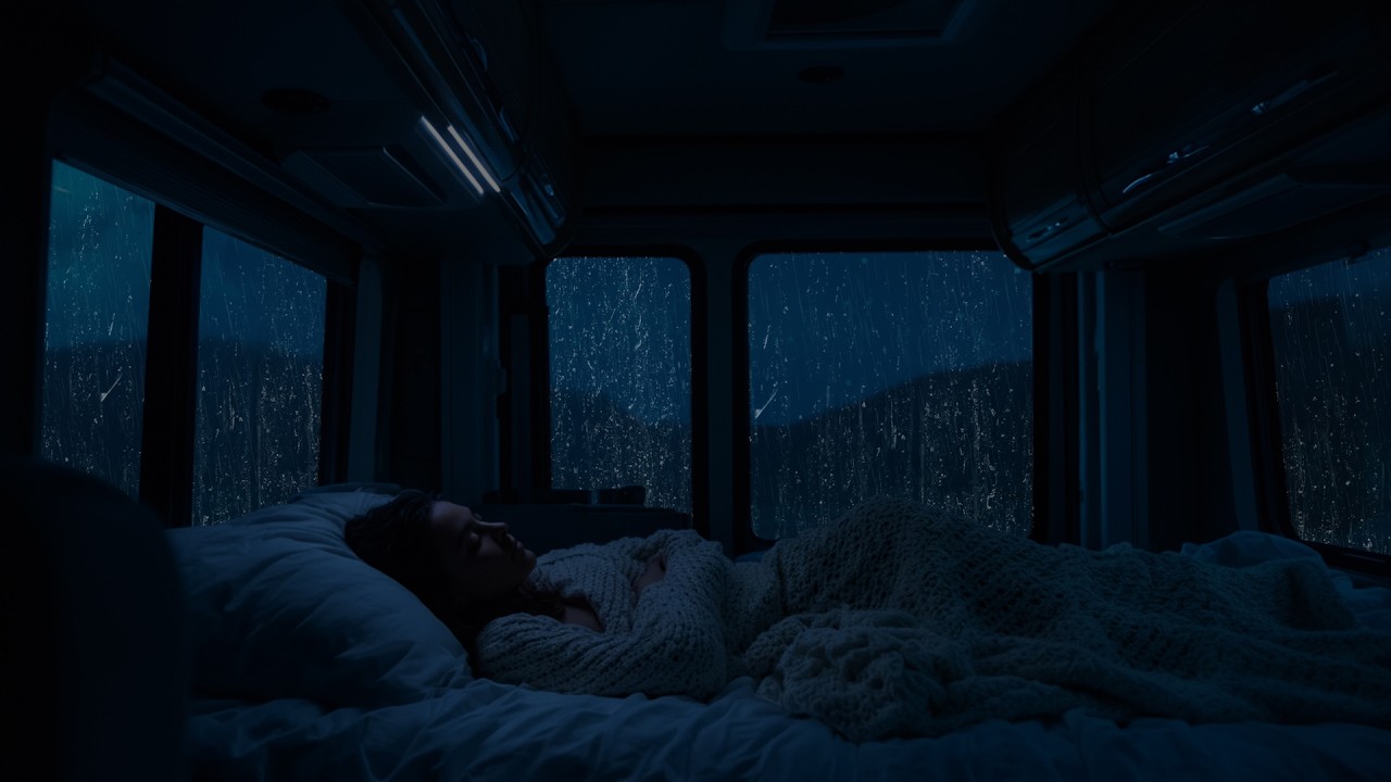 Rainfall on Car Window at Night | Calm White Noise for Undisturbed Sleep