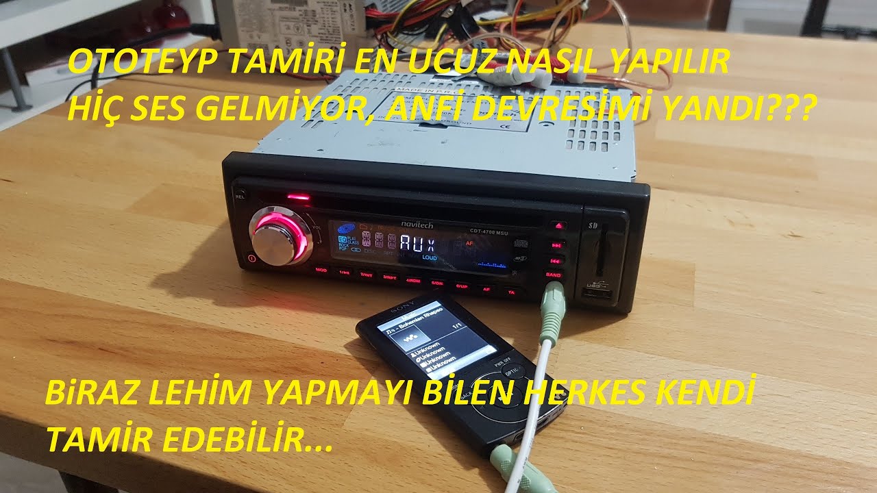 Oto teyp  anfi devresi tamiri