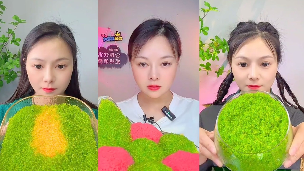 Green Tobiko Roe Mukbang with Pink and Yellow Fish Eggs